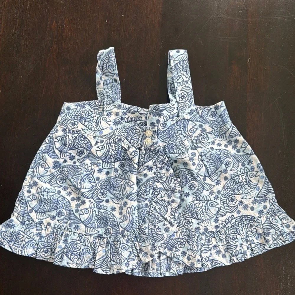 GAP Blue Fish Print Kids Top